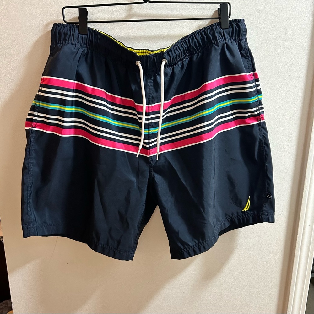 Nautica Men's Navy XL Elastic‎ Drawstring Waist Beach Swim Trunk